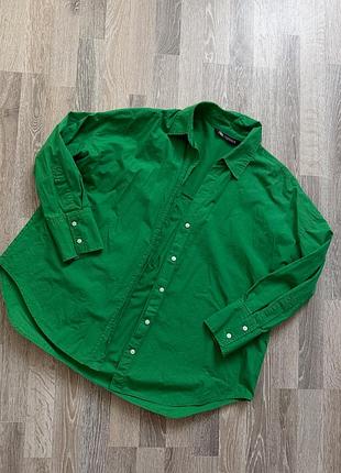 Зелена оверсайз сорочка zara
