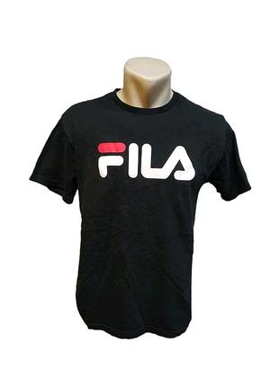 Мужская черная футболка fila с большим логотипом, размер s (оригинал)