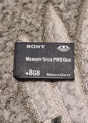 Картка пам'яті 8 Гб sony 4.58/11.9 memory stick pro duo memorystick Соні-мемористик psp
