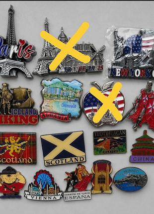 Металлические магниты на холодильник