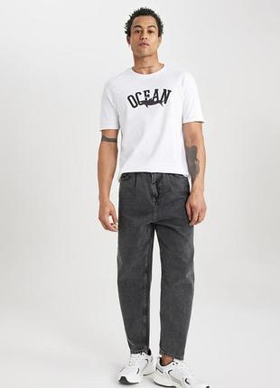 Джинси чоловічі балони, графітові від bershka