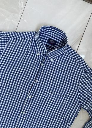 Сорочка paul shark micro-tencel в синю клітинку