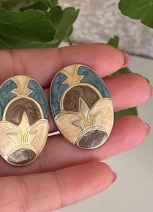 Вінтажні кліпси з емалями