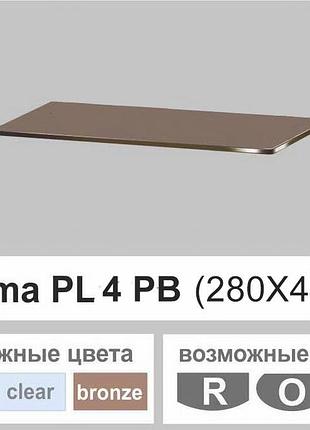 Стеклянная полка настенная навесная прямоугольная commus pl4 pb (280х440х6мм)