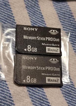 Карта памяти 8 гб sony mark 2 2.75-2.78/10.7-12.0 memory stick pro duo memorystick mark2 сони мемористик psp