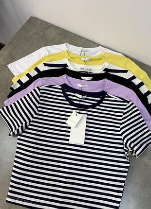 Женский хлопковый укороченый топ zara футболка зара