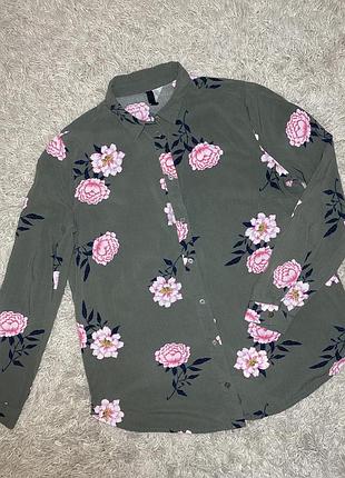 Сорочка віскоза divided h&m у квітковий принт, s