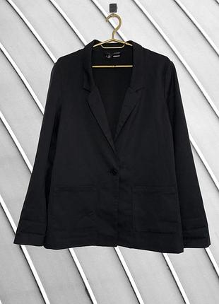 Женский оверсайз пиджак блейзер divided 40 l оригинал девайд h&amp;m черный базовый классический свободное долгое состояние идеал 46 48