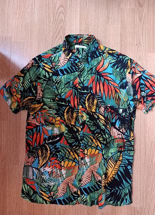 Чоловіча сорочка кольорова з віскози фірми bershka