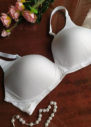 Коттоновый бюстгалтер с формованной чашкой без косточек m&amp;s, eur 90f