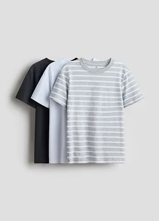 Набор футболок h&amp;m для мальчика 146-152, 158-164, 170 базовые, упаковка из 3-х шт.