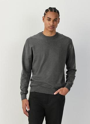 Новый брендовый трикотажный коттоновый мужской свитер р.4xl(56-60).