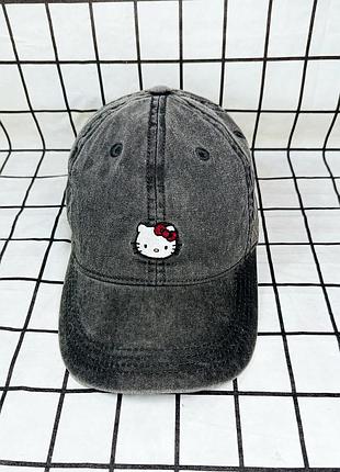 Кепка h&amp;m x sanrio hello kitty серая джинсовая