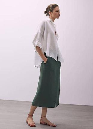 Довга спідниця з льоном massimo dutti