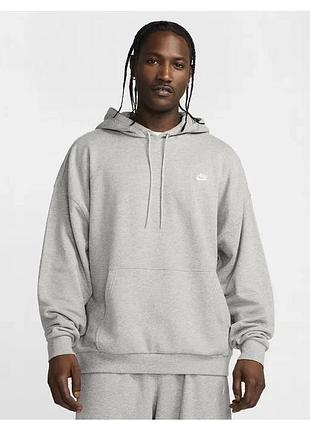 Худі чоловіче nike club fleece hoodie french-terry grey hj1816-063