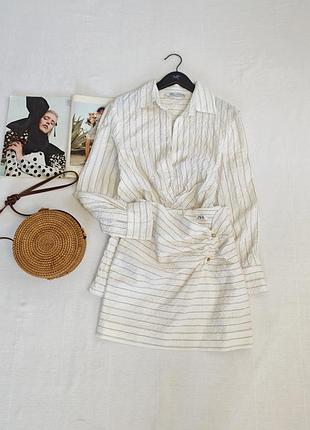 Костюм zara рубашка и мини юбка