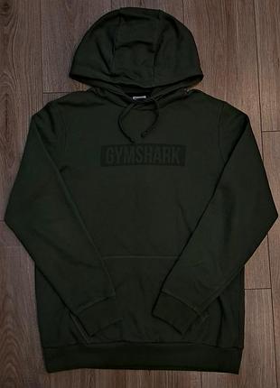 Мужское худи gymshark block hoodie оригинал зеленый хаки спортивная кофта