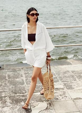 Костюм от бренда zara (55% лен, 45% вискоза.)