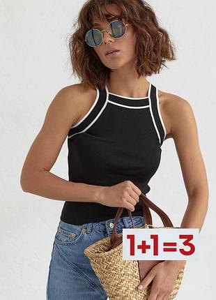 1+1=3 🎁 майка топ в рубчик