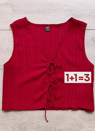 1+1=3 🎁 укороченная майка топ на завязках от shein