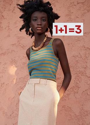 1+1=3 🎁 трикотажная майка топ в полоску от zara