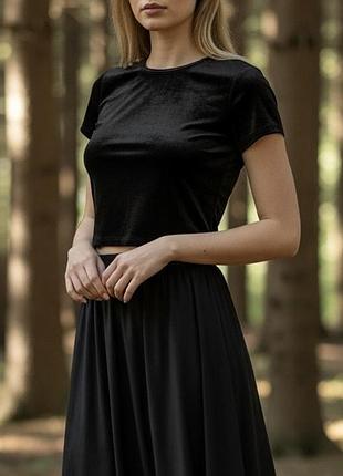 Велюровий оксамитовий кроп топ topshop