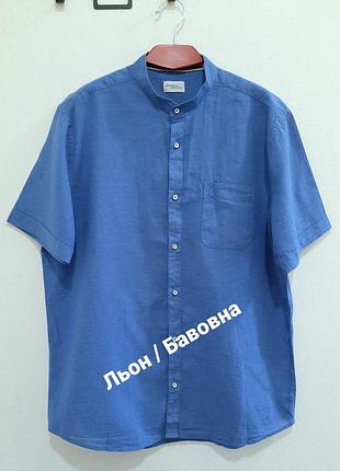 Изысканная мужская рубашка от henson &amp; henson, лен + хлопок, р. 48-50