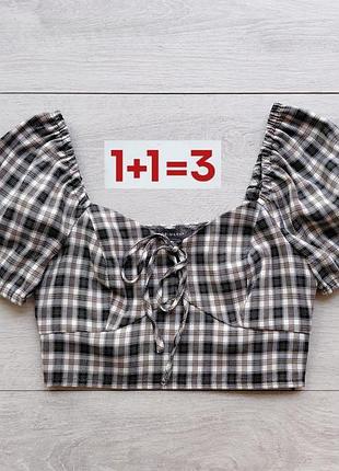 1+1=3 🎁 вкорочений кроп топ у клітинку від primark