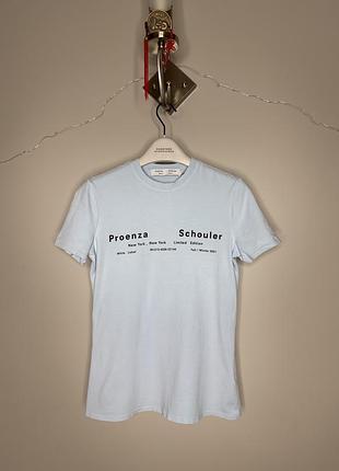 Блакитна футболка proenza schouler white label з логотипом xs/s