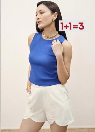 1+1=3 🎁 трикотажна майка топ в рубчик від prettylittlething