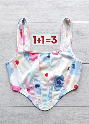 1+1=3 🎁 укороченный корсетный топ в цветочный принт от shein