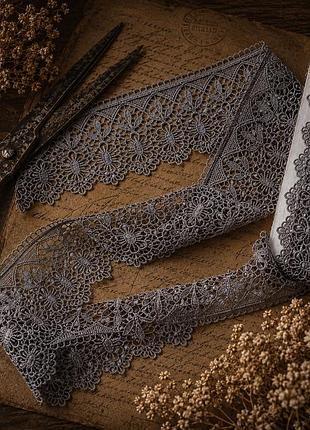 Мереживо макраме сірого кольору, ширина 7,5см