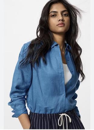 Сорочка uniqlo  льон,рубашка