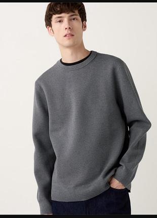 Джемпер с круглым вырезом из смеси коттон вискоза полиестер uniqlo