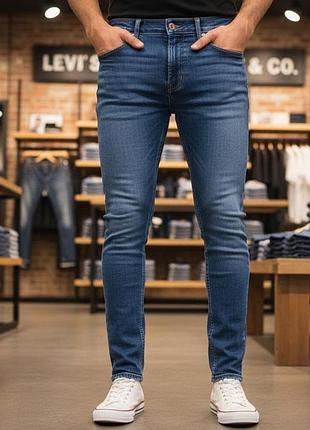 Джинсы мужские levi's синие, размер l, хлопок (деним)
