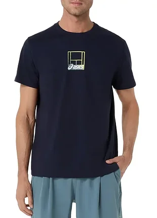 Футболка мужская asics court core graphic tee черная 2041a355-401