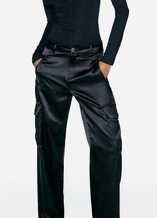 Атласні джогери чорного кольору zara