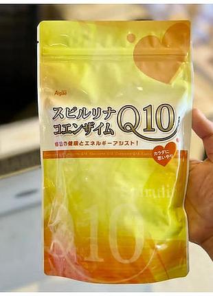 Спирулина с коэнзимом q10 spirulina + coenzyme q10 algae, япония