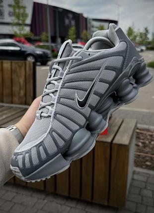 Кросівки nike shox tl, сірі (сітка, літні)