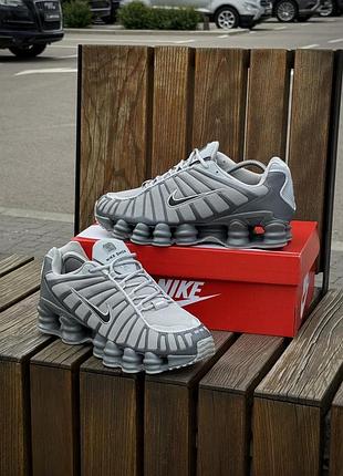 Кросівки nike shox tl, сірі (сітка, літні)