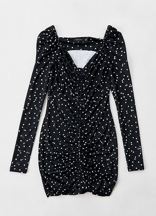 Платье new look в горошек с драпировкой s/m