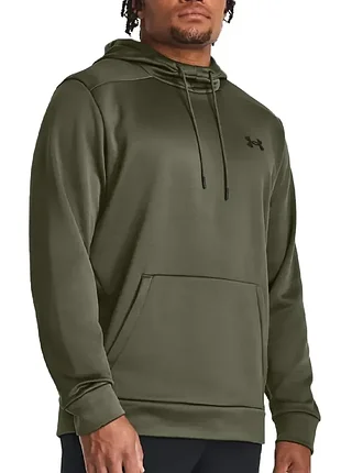 Мужская толстовка under armour ua armour fleece hoodie оливковое 1373353-390