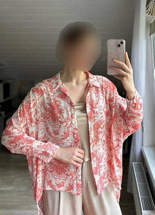 Рубашка вискозная 100% вискоза принт изысканный toile de jour