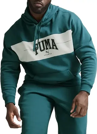 Толстовка чоловіча puma puma squad hoodie fl зелена