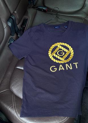 Базова синя котонова футболка gant