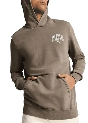 Толстовка чоловіча puma puma class hoodie коричнева