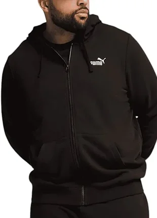 Толстовка чоловіча puma ess full-zip hoodie чорна