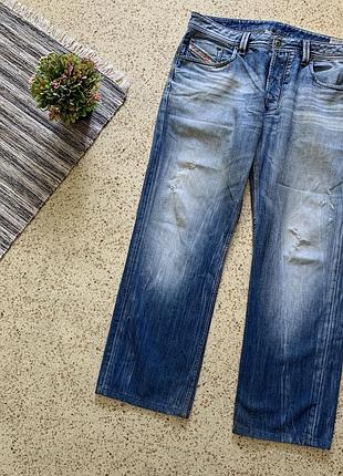 Vintage buggy diesel larkee y2k distressed patchwork faded jeans джинси чоловічі дизель оригінал 36 розмір хл сині гарний стан