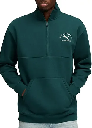 Толстовка чоловіча puma class half zip sweater зелена