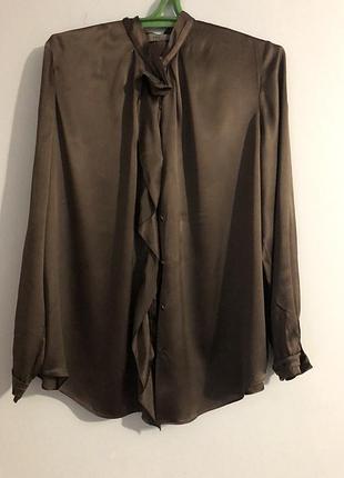 Люксова блуза з натурального шовку (94% silk) преміум-бренду ffc, old money (розмір l / 40)